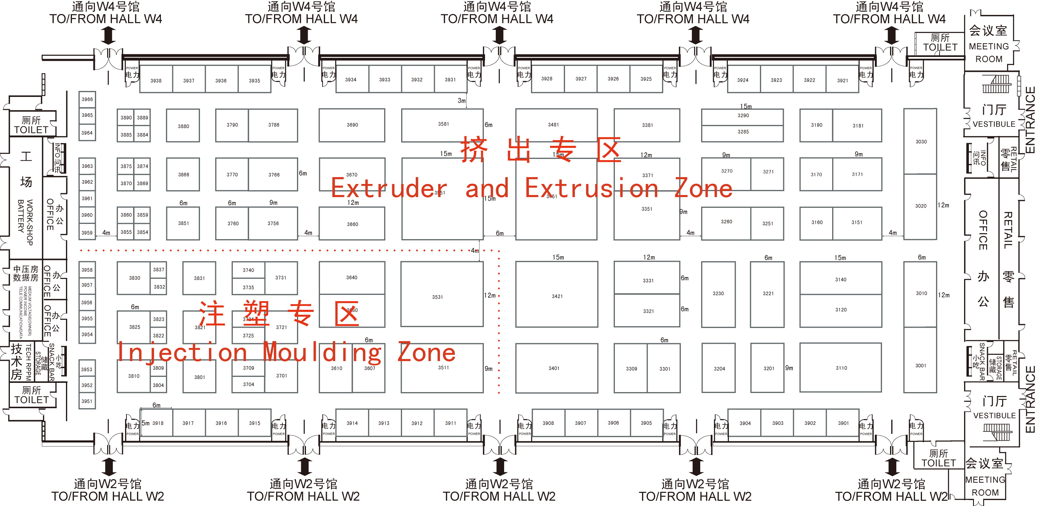 2011第十二届亚太国际塑料橡胶工业展览会的平面图