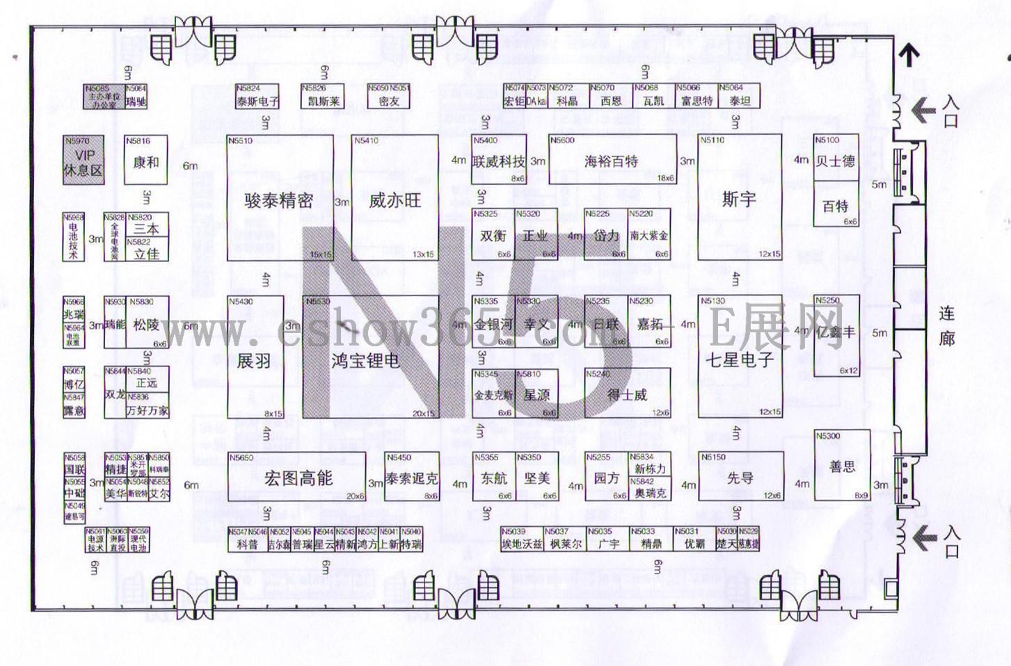 2012第四届中国上海国际锂电产品及技术展览会的平面图