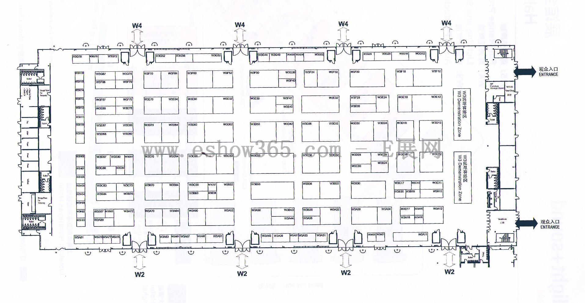 2012上海国际专业灯光音响展览会的平面图